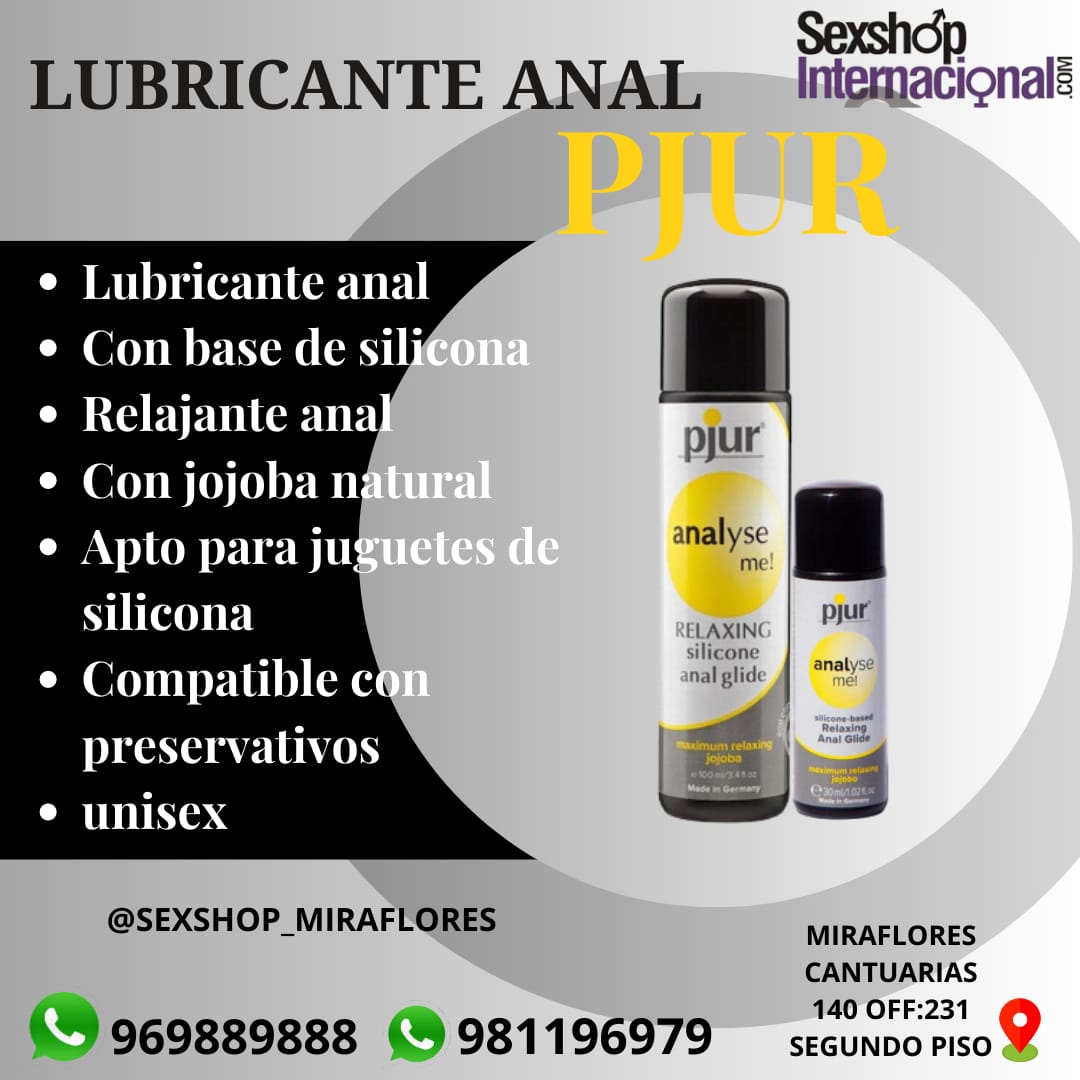 LUBRICANTE DE SILICONA-ANAL Y VAGINAL-PAREJAS-DE ACEITE DE JOJOBA-PJUR-SEXSHOP MIRAFLORES 